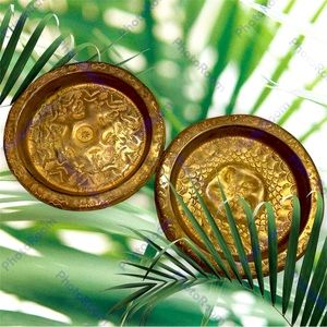 2 Vintage Etched/Embossed Brass Trinket Dishes.